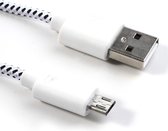 Peachy Micro USB kabel nylon oplaadkabel 3 meter