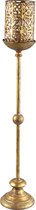 PTMD Celina Hoge metalen gouden kandelaar windlicht - gold iron antique candleholder High