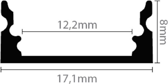 Leddle - Profilé Aluminium Wit Pour Bande Led, Y Compris Le Couvercle Pour Profil-Slim line -Surface -Aluminium De Qualité -100CM (1M)