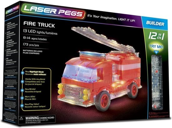Laser Pegs - Laser Knijpers 12w1 Brandweerwagen