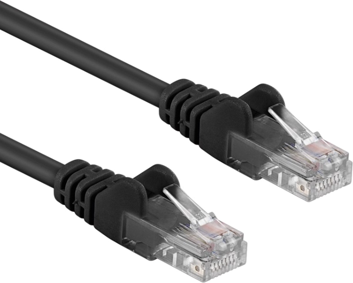 Image of ACT Zwarte 1,5 meter U/UTP CAT6A patchkabel snagless met RJ45 connectoren IB2951