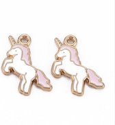 10 bedels unicorn | Wit, roze en licht goud | Sieraden maken