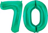 Folieballon 70 jaar metallic groen 86cm