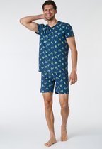 Woody pyjama jongens/heren - blauw - krokodil all-over print - 221-1-PZA-Z/998 - maat S