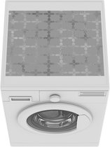 Wasmachine beschermer mat - Vierkant - Glitter - Zwart - Wit - Breedte 55 cm x hoogte 45 cm