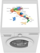 Wasmachine beschermer mat - Kaart met de regio's van Italië - Breedte 55 cm x hoogte 45 cm