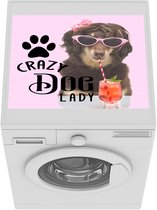 Wasmachine beschermer - Wasmachine mat - Quotes - Crazy dog lady - Spreuken - Hond - 55x45 cm - Droger beschermer
