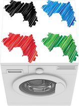 Wasmachine beschermer mat - Illustratie van Guinee in vier kleuren - Breedte 60 cm x hoogte 60 cm