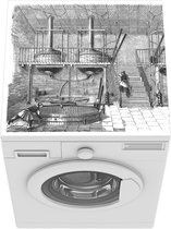Wasmachine beschermer mat - Illustratie binnen in een bierbrouwerij - Breedte 60 cm x hoogte 60 cm