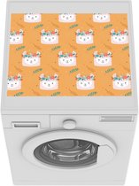 Wasmachine beschermer mat - Lama - Bloemenkrans - Patroon - Breedte 55 cm x hoogte 45 cm
