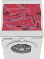 Wasmachine beschermer mat - Glas in lood - Rood - Patroon - Breedte 55 cm x hoogte 45 cm