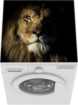 Wasmachine beschermer mat - Leeuw - Dier - Zwart - Breedte 60 cm x hoogte 60 cm