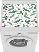 Wasmachine beschermer mat - Kerst - Patronen - Rendier - Takken - Breedte 55 cm x hoogte 45 cm