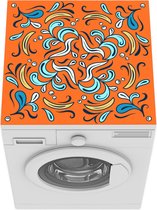 Wasmachine beschermer - Wasmachine mat - Bloemblaadjes - Blauw - Geel - Wit - 60x60 cm - Droger beschermer