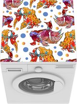 Wasmachine beschermer mat - Goudvis - Regenboog - Patroon - Vissen - Breedte 60 cm x hoogte 60 cm