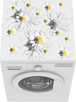 Wasmachine beschermer mat - Madelief - Kamille - Bloemen - Patronen - Breedte 60 cm x hoogte 60 cm