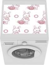 Wasmachine beschermer mat - Konijnen - Patronen - Dieren - Cartoon - Breedte 55 cm x hoogte 45 cm