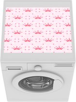 Wasmachine beschermer mat - Kroon - Patroon - Roze - Breedte 55 cm x hoogte 45 cm