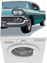 Wasmachine beschermer mat - Illustratie van een luxe klassieke auto - Breedte 60 cm x hoogte 60 cm