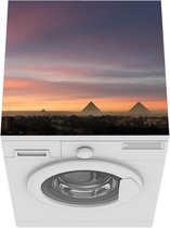 Wasmachine beschermer mat - Kleurrijke hemel boven piramides Caïro - Egypte - Breedte 60 cm x hoogte 60 cm