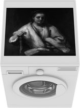 Wasmachine beschermer mat -  Hendrickje Stoffels - Schilderij van Rembrandt van Rijn - Breedte 55 cm x hoogte 45 cm