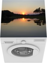 Wasmachine beschermer mat - Zonsondergang bij de Zambezi rivier in het Nationaal park Lower Zambezi - Breedte 60 cm x hoogte 60 cm