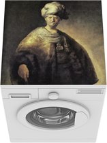 Wasmachine beschermer mat - Man in Oosterse klederdracht - Rembrandt van Rijn - Breedte 60 cm x hoogte 60 cm