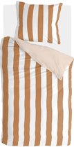 Walra Dekbedovertrek Classic Stripe - 140x220 - 100% Katoen (BCI) - Cognac