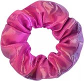 Metallic regenboog zeemeermin scrunchie roze - haarelastiek - meisje haaraccessoires