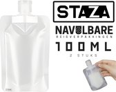 Staza® Navulbare Siliconen Reisflesjes – 2 Stuks Reisflacons voor Handbagage & Travel 100ml