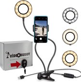 Selfie Ringlamp Light Tiktok VideoBuddy lamp met afstandsbediening met Telefoonhouder. Ook te gebruiken als Make-up of Streaming lamp
