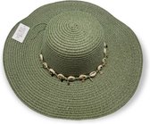 Antonio Elegante Zonnehoed Dames – Zomerse strand hoed met franjes - Groen