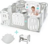 Grondbox - Grondbox Baby - Playpen - Kinderbox - Speelbox - 150x150x60cm - Wit/grijs
