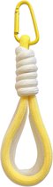 - keycord karabijnhaak geel-wit - lanyard - 18 cm - nylon - metaal