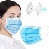 Mondmasker hygiëne earloop 3laags blauw - niet Medisch