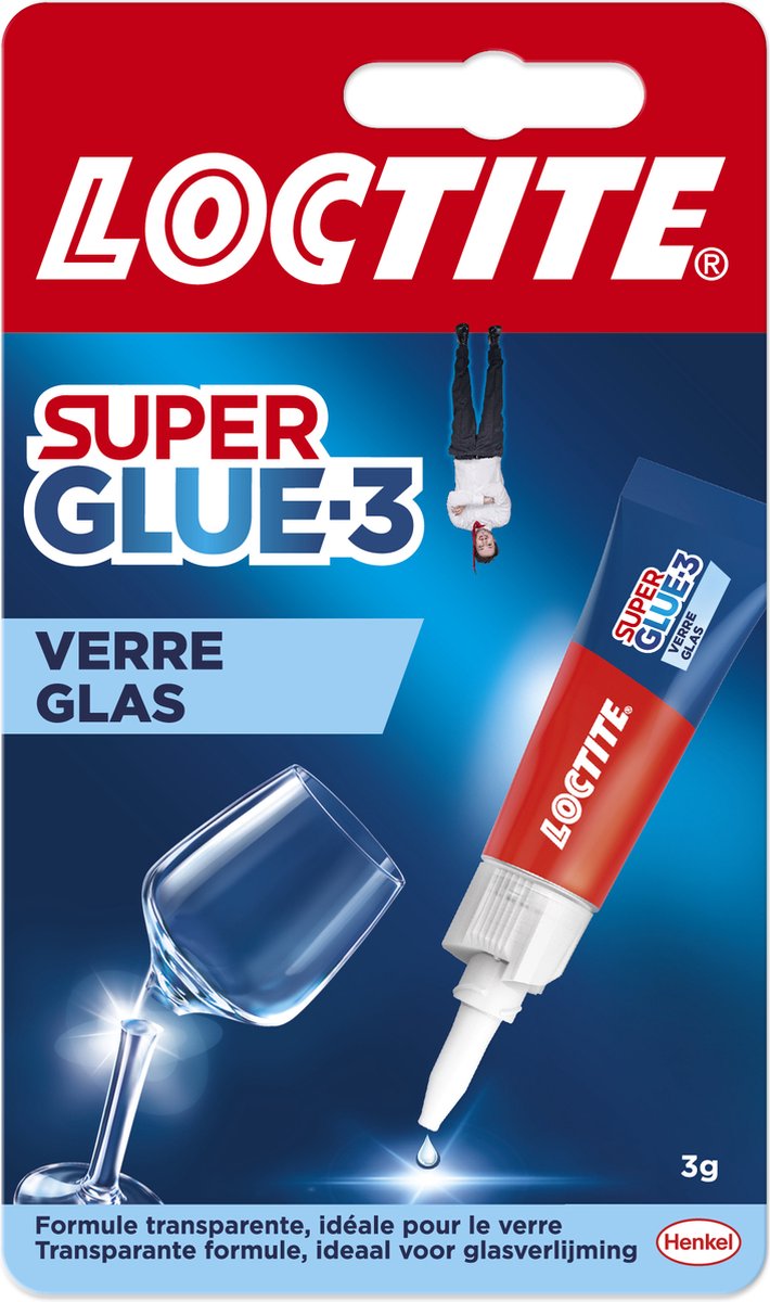 Loctite Glaslijm 3 g | Glasslijm voor Alle Ondergronden | Lijm voor Glazen Voorwerpen | Glas lijm | Transparant | Transparante glaslijm - Loctite