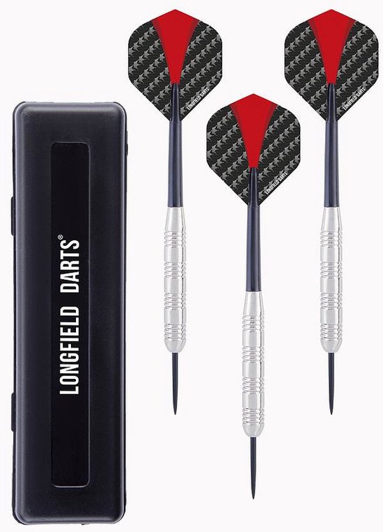 Longfields Dartpijlen - 6x stuks - 24 grams - Nickel silver - darten — afbeelding 3
