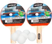 Tafeltennis Ping Pong set 2 batjes en 6 balletjes - Pingpong set voor de recreatieve speler