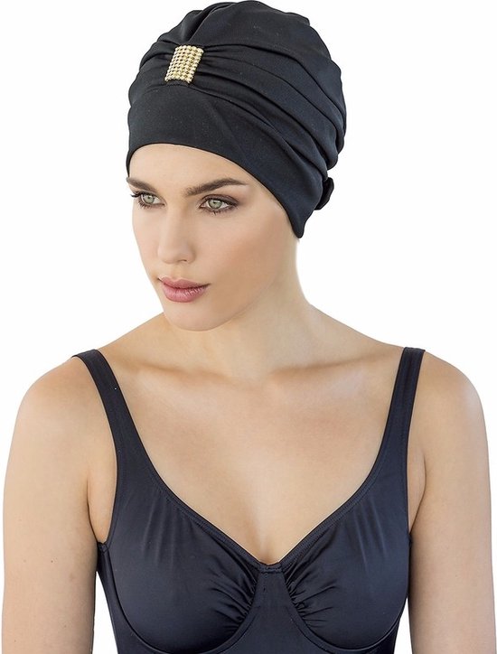 Bonnet de bain noir pour dames