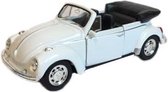 Speelgoed Volkswagen Kever witte cabrio auto 12 cm