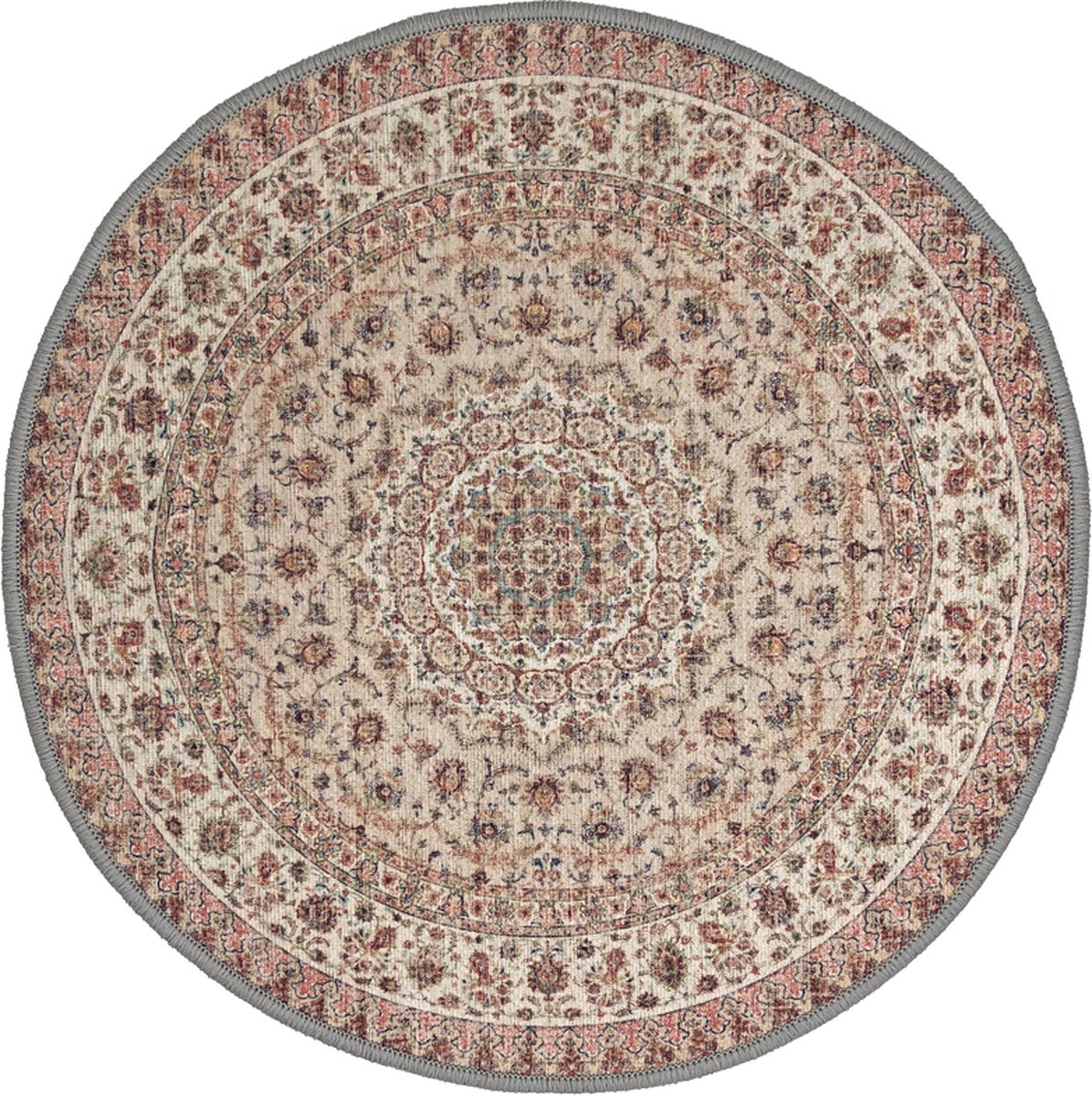 Lavandoux - Placemat - Tapijt - Vintage - Debdou - Perzik - Ø41 cm - 4 stuks