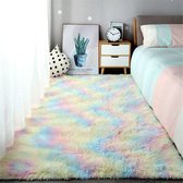 Pico NL® Tapijt met regenboogkleuren - Tapijt woonkamer en slaapkamer - Zacht en fluffy vloerkleed - 80 x 160 cm
