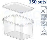 Pack-store.nl Contenants en Plastique - 150 Pièces - 1800ml - Transparent