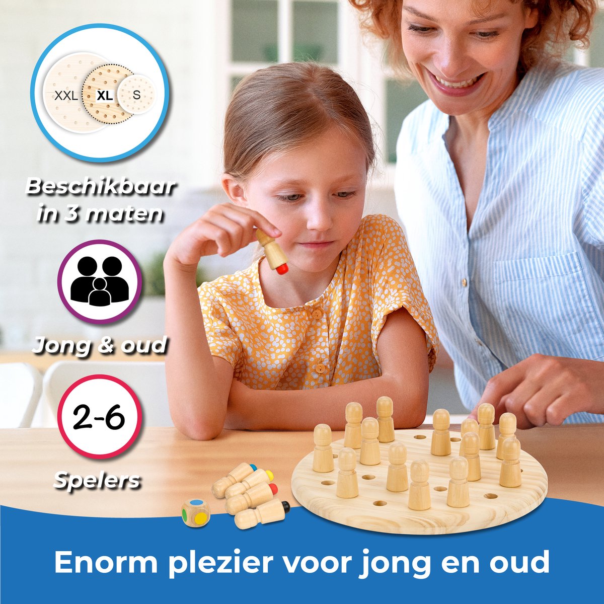 Jeu De Mémoire échecs Magnus Toyfel – Bois, Plateau 18 Cm, Dé, 28 Pions, 4 Figurines De Rechange – Dès 3 Ans – 2 à 6 Joueurs