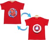 T-shirt met omkeerbare pailletten / Rood T-shirt / Marvel ster & Spiderman