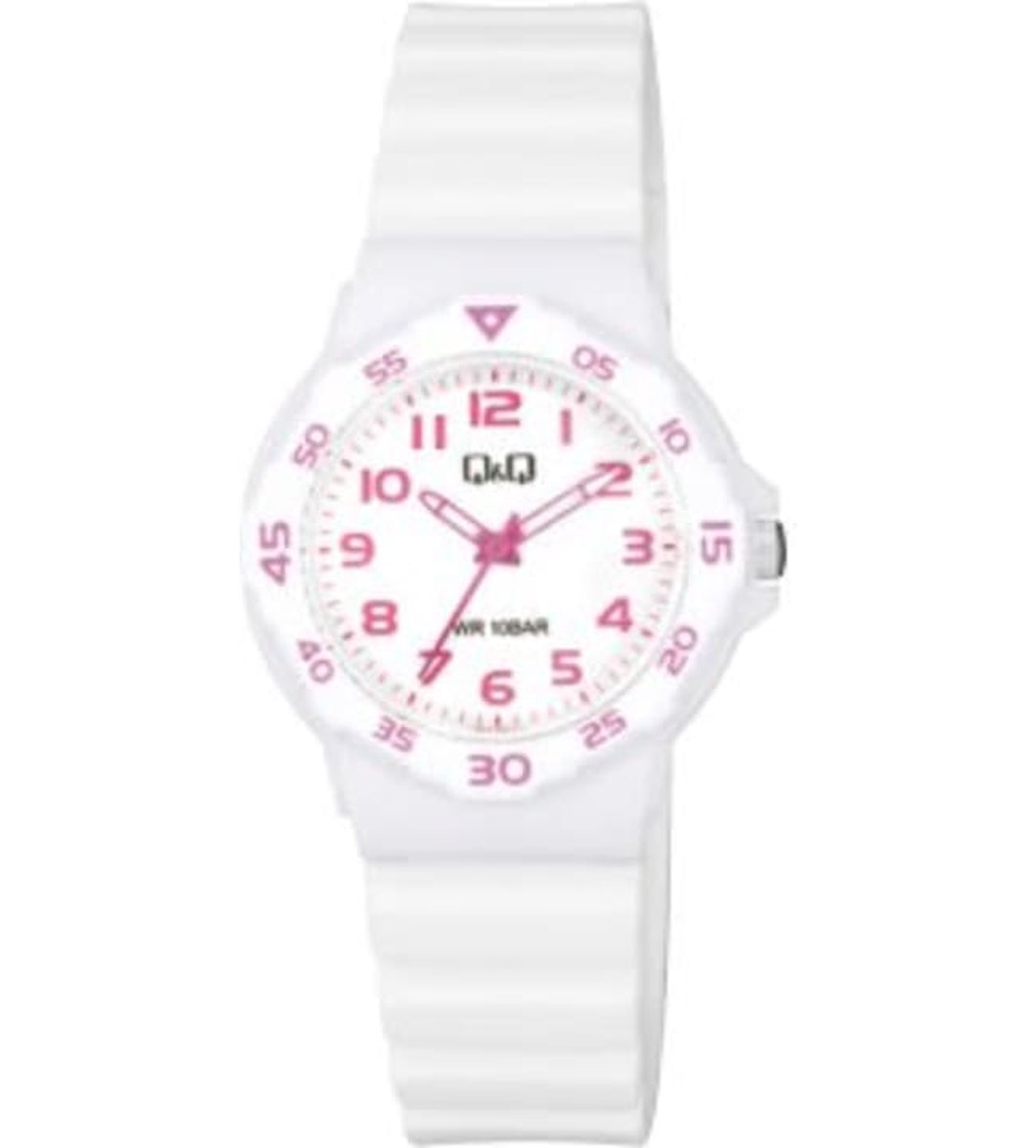 QQ-Kinder horloge-waterdicht-zwemmen-sporten-Wit-hard Roze
