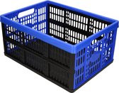 Caisses pliables/caisses shopping pliables noir/bleu 48 x 35 x 24 cm - caisses pliantes - capacité 32 litres