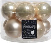 10x Light pearl / verre à champagne Boules de Noël 6 cm - brillant et mat - Gloss / brillant - Décorations pour sapins de Noël clair perle / champagne