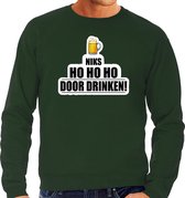 Niks ho ho ho bier doordrinken foute Kerst trui - groen - heren - Kerst sweater / Kerst outfit S