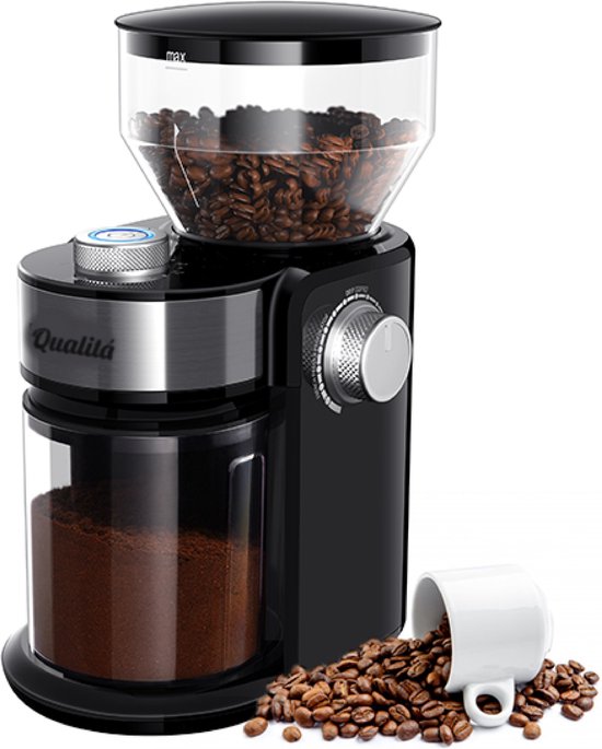 Qualitá® Elektrische Koffiemolen – Coffee grinder – Bonenmaler